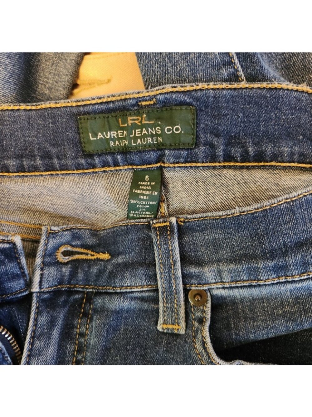 Lauren Ralph Lauren Blue Classic Straight Denim Jeans Pants Size 6 SMALL 29W - Picture 7 of 7
